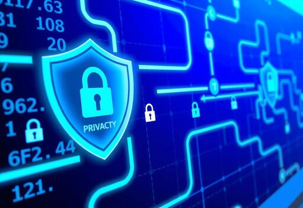 Ilustración de seguridad de datos y privacidad en línea